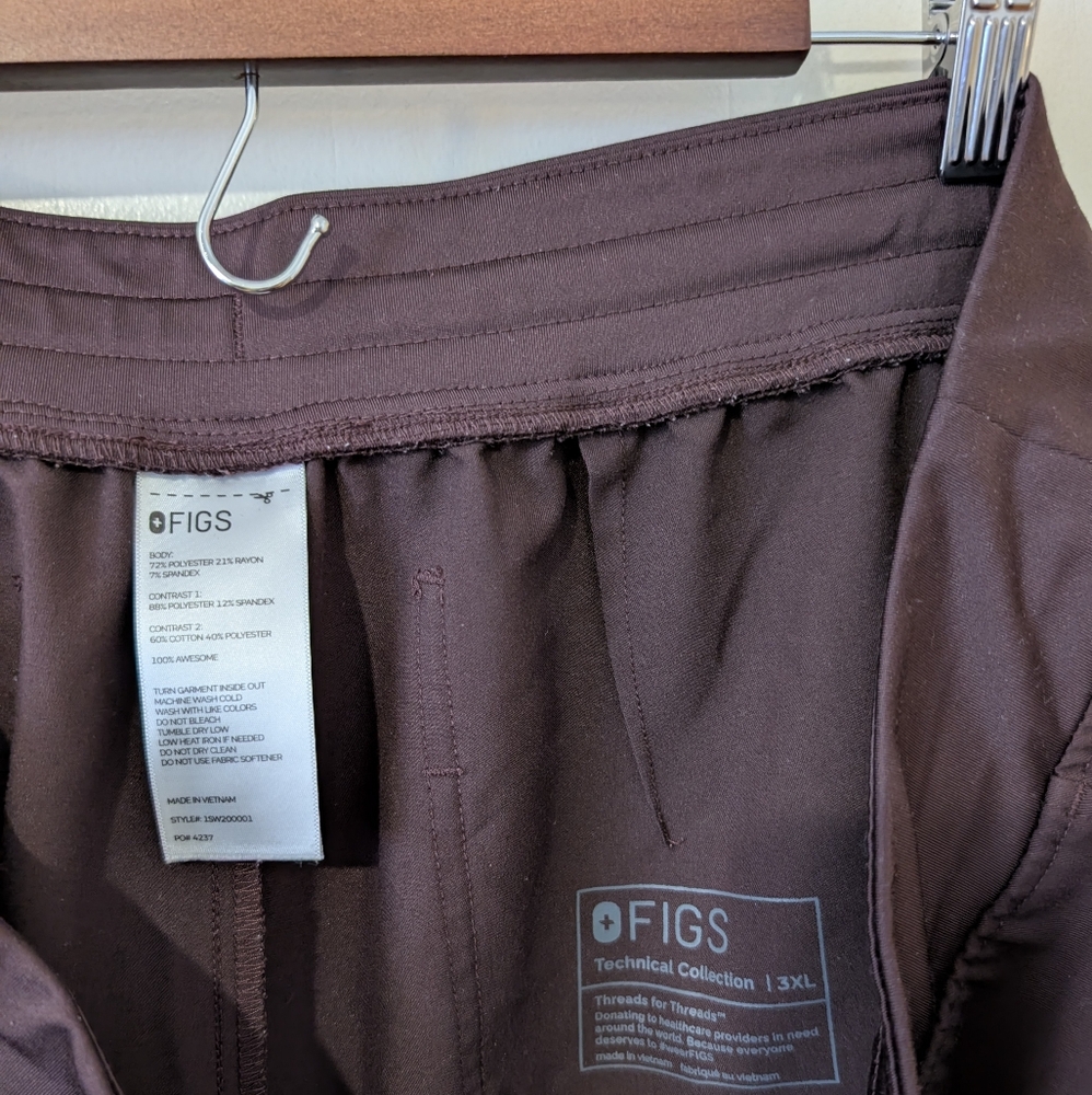 Figs Scrubs 3XL Espresso Brown Zamora Joggers Pant Limited Edition Color PO 4237 - Picture 13 of 13